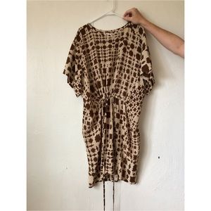 native print silk tunic dress by Humanoid